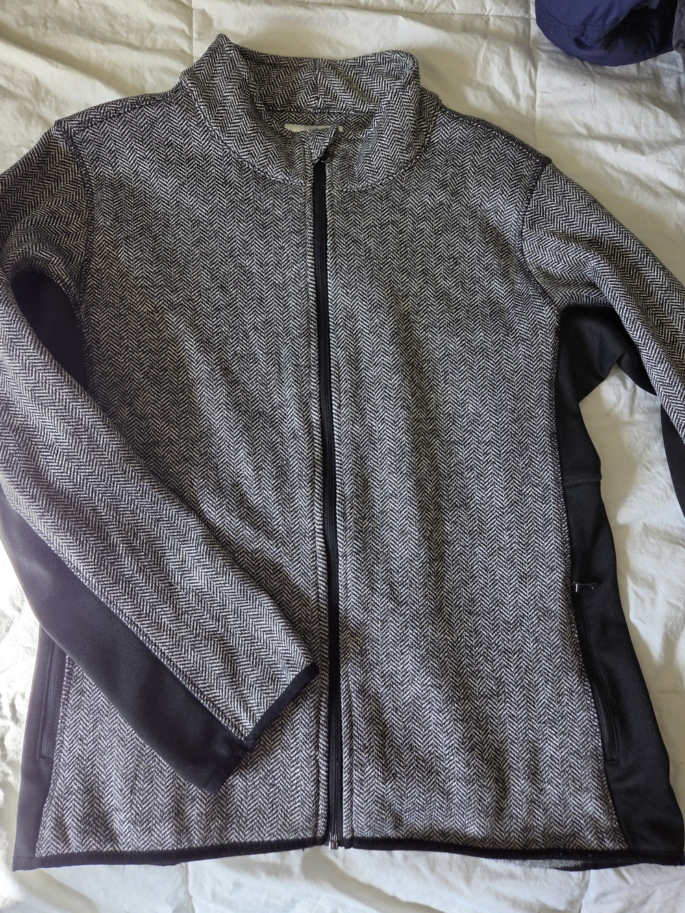 MNY Marc New York Herringbone Full Zip Performance Fleece Jacket Plus Size XXL